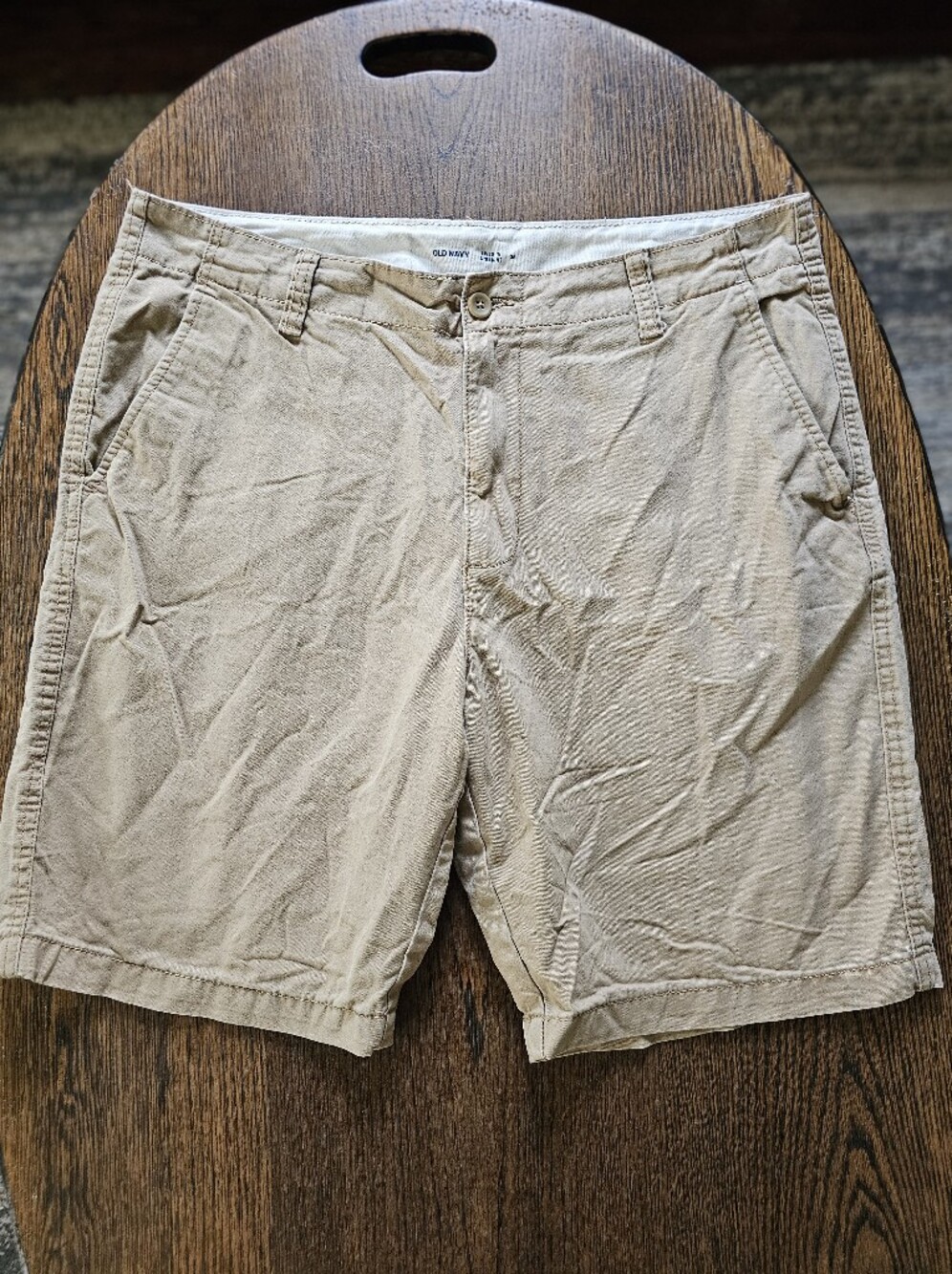 Old Navy Lived In Straight Light Tan Cotton Shorts Size Mens 36